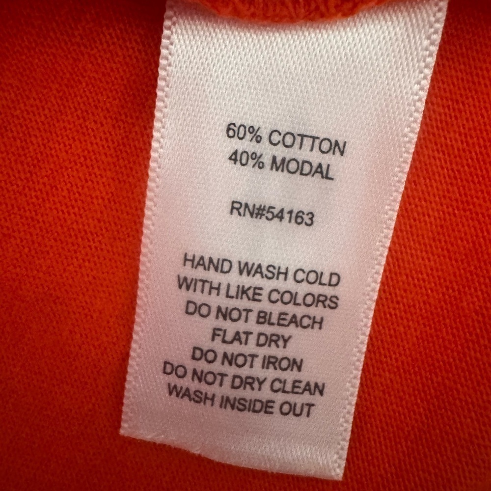 Marc New York Women's Orange Petite Tops Blouses Long Sleeves Round Neck Medium - Picture 8 of 10
